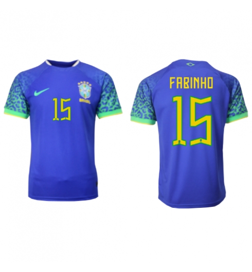 Strój piłkarski Brazylia Fabinho #15 Koszulka Wyjazdowej MŚ 2022 Krótki Rękaw