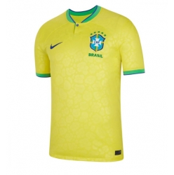 Strój piłkarski Brazylia Koszulka Podstawowej MŚ 2022 Krótki Rękaw