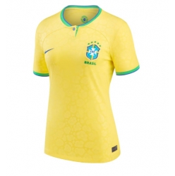 Strój piłkarski Brazylia Koszulka Podstawowej damskie MŚ 2022 Krótki Rękaw