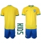 Strój piłkarski Brazylia Koszulka Podstawowej dziecięce MŚ 2022 Krótki Rękaw (+ Krótkie spodenki)