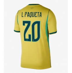Strój piłkarski Brazylia Lucas Paqueta #20 Koszulka Podstawowej MŚ 2026 Krótki Rękaw