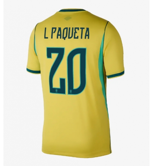 Strój piłkarski Brazylia Lucas Paqueta #20 Koszulka Podstawowej MŚ 2026 Krótki Rękaw Strój piłkarski Brazylia Lucas Paqueta #20 Koszulka Podstawowej MŚ 2026 Krótki Rękaw