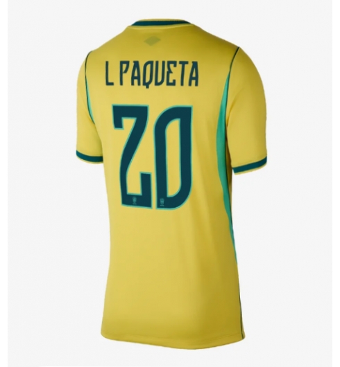 Strój piłkarski Brazylia Lucas Paqueta #20 Koszulka Podstawowej damskie MŚ 2026 Krótki Rękaw Strój piłkarski Brazylia Lucas Paqueta #20 Koszulka Podstawowej damskie MŚ 2026 Krótki Rękaw