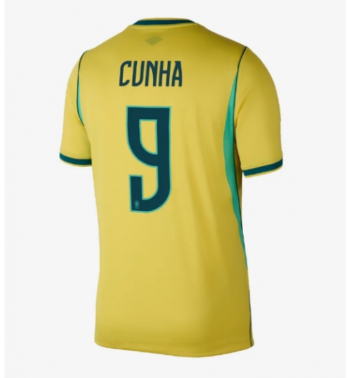 Strój piłkarski Brazylia Matheus Cunha #9 Koszulka Podstawowej MŚ 2026 Krótki Rękaw Strój piłkarski Brazylia Matheus Cunha #9 Koszulka Podstawowej MŚ 2026 Krótki Rękaw