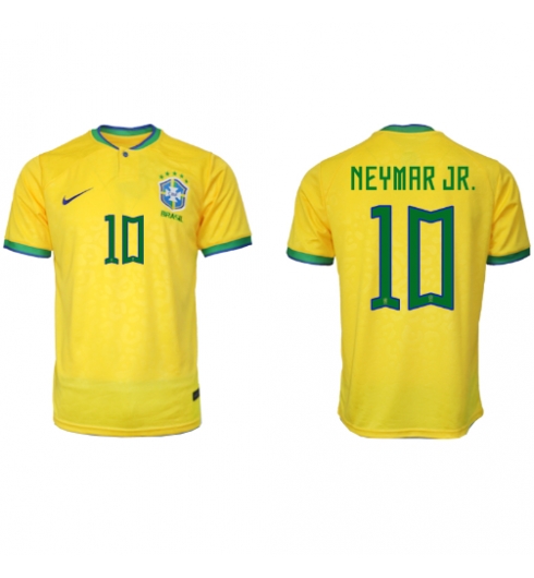 Strój piłkarski Brazylia Neymar Jr #10 Koszulka Podstawowej MŚ 2022 Krótki Rękaw