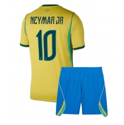 Strój piłkarski Brazylia Neymar Jr #10 Koszulka Podstawowej dziecięce MŚ 2026 Krótki Rękaw (+ Krótkie spodenki)
