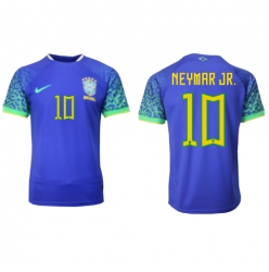 Strój piłkarski Brazylia Neymar Jr #10 Koszulka Wyjazdowej MŚ 2022 Krótki Rękaw