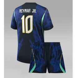 Strój piłkarski Brazylia Neymar Jr #10 Koszulka Wyjazdowej dziecięce MŚ 2026 Krótki Rękaw (+ Krótkie spodenki)