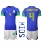 Strój piłkarski Brazylia Richarlison #9 Koszulka Wyjazdowej dziecięce MŚ 2022 Krótki Rękaw (+ Krótkie spodenki)
