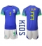 Strój piłkarski Brazylia Thiago Silva #3 Koszulka Wyjazdowej dziecięce MŚ 2022 Krótki Rękaw (+ Krótkie spodenki)