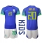 Strój piłkarski Brazylia Vinicius Junior #20 Koszulka Wyjazdowej dziecięce MŚ 2022 Krótki Rękaw (+ Krótkie spodenki)