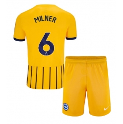 Strój piłkarski Brighton James Milner #6 Koszulka Wyjazdowej dziecięce 2024-25 Krótki Rękaw (+ Krótkie spodenki)