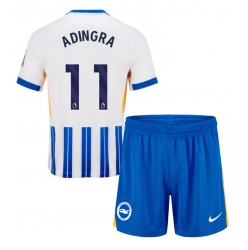 Strój piłkarski Brighton Simon Adingra #11 Koszulka Podstawowej dziecięce 2024-25 Krótki Rękaw (+ Krótkie spodenki)