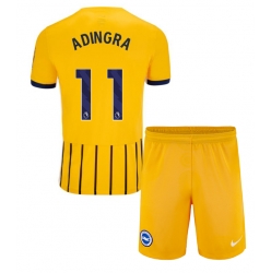 Strój piłkarski Brighton Simon Adingra #11 Koszulka Wyjazdowej dziecięce 2024-25 Krótki Rękaw (+ Krótkie spodenki)