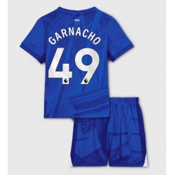 Strój piłkarski Chelsea Alejandro Garnacho #49 Koszulka Podstawowej dziecięce 2025-26 Krótki Rękaw (+ Krótkie spodenki)