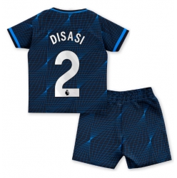 Strój piłkarski Chelsea Axel Disasi #2 Koszulka Wyjazdowej dziecięce 2023-24 Krótki Rękaw (+ Krótkie spodenki)
