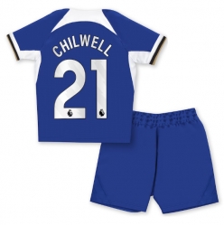 Strój piłkarski Chelsea Ben Chilwell #21 Koszulka Podstawowej dziecięce 2023-24 Krótki Rękaw (+ Krótkie spodenki)