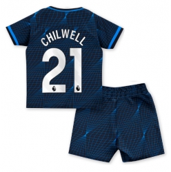 Strój piłkarski Chelsea Ben Chilwell #21 Koszulka Wyjazdowej dziecięce 2023-24 Krótki Rękaw (+ Krótkie spodenki)