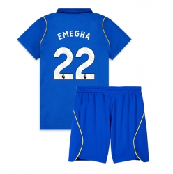 Strój piłkarski Chelsea Emmanuel Emegha #22 Koszulka Podstawowej dziecięce 2026-27 Krótki Rękaw (+ Krótkie spodenki)