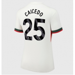 Strój piłkarski Chelsea Moises Caicedo #25 Koszulka Wyjazdowej damskie 2025-26 Krótki Rękaw