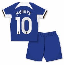 Strój piłkarski Chelsea Mykhailo Mudryk #10 Koszulka Podstawowej dziecięce 2023-24 Krótki Rękaw (+ Krótkie spodenki)