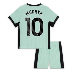 Strój piłkarski Chelsea Mykhailo Mudryk #10 Koszulka Trzeciej dziecięce 2023-24 Krótki Rękaw (+ Krótkie spodenki)