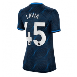 Strój piłkarski Chelsea Romeo Lavia #45 Koszulka Wyjazdowej damskie 2023-24 Krótki Rękaw
