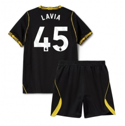 Strój piłkarski Chelsea Romeo Lavia #45 Koszulka Wyjazdowej dziecięce 2026-27 Krótki Rękaw (+ Krótkie spodenki)