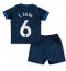 Strój piłkarski Chelsea Thiago Silva #6 Koszulka Wyjazdowej dziecięce 2023-24 Krótki Rękaw (+ Krótkie spodenki)