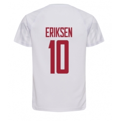 Strój piłkarski Dania Christian Eriksen #10 Koszulka Wyjazdowej MŚ 2022 Krótki Rękaw