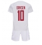 Strój piłkarski Dania Christian Eriksen #10 Koszulka Wyjazdowej dziecięce MŚ 2022 Krótki Rękaw (+ Krótkie spodenki)