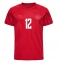 Strój piłkarski Dania Kasper Dolberg #12 Koszulka Podstawowej MŚ 2022 Krótki Rękaw