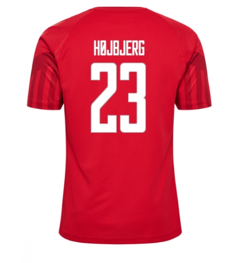Strój piłkarski Dania Pierre-Emile Hojbjerg #23 Koszulka Podstawowej MŚ 2022 Krótki Rękaw