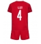 Strój piłkarski Dania Simon Kjaer #4 Koszulka Podstawowej dziecięce MŚ 2022 Krótki Rękaw (+ Krótkie spodenki)