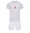 Strój piłkarski Dania Simon Kjaer #4 Koszulka Wyjazdowej dziecięce MŚ 2022 Krótki Rękaw (+ Krótkie spodenki)