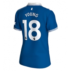 Strój piłkarski Everton Ashley Young #18 Koszulka Podstawowej damskie 2023-24 Krótki Rękaw