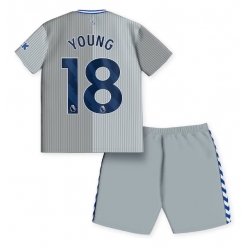 Strój piłkarski Everton Ashley Young #18 Koszulka Trzeciej dziecięce 2023-24 Krótki Rękaw (+ Krótkie spodenki)