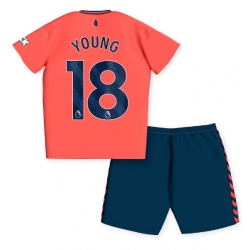 Strój piłkarski Everton Ashley Young #18 Koszulka Wyjazdowej dziecięce 2023-24 Krótki Rękaw (+ Krótkie spodenki)