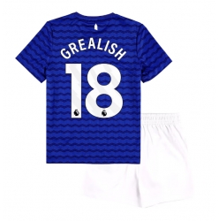 Strój piłkarski Everton Jack Grealish #18 Koszulka Podstawowej dziecięce 2025-26 Krótki Rękaw (+ Krótkie spodenki)