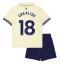 Strój piłkarski Everton Jack Grealish #18 Koszulka Wyjazdowej dziecięce 2025-26 Krótki Rękaw (+ Krótkie spodenki)
