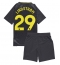 Strój piłkarski Everton Jesper Lindstrom #29 Koszulka Wyjazdowej dziecięce 2024-25 Krótki Rękaw (+ Krótkie spodenki)