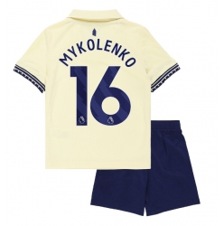 Strój piłkarski Everton Vitaliy Mykolenko #16 Koszulka Wyjazdowej dziecięce 2025-26 Krótki Rękaw (+ Krótkie spodenki)