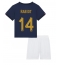 Strój piłkarski Francja Adrien Rabiot #14 Koszulka Podstawowej dziecięce MŚ 2022 Krótki Rękaw (+ Krótkie spodenki)