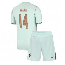 Strój piłkarski Francja Adrien Rabiot #14 Koszulka Wyjazdowej dziecięce MŚ 2026 Krótki Rękaw (+ Krótkie spodenki)
