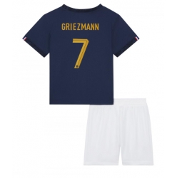 Strój piłkarski Francja Antoine Griezmann #7 Koszulka Podstawowej dziecięce MŚ 2022 Krótki Rękaw (+ Krótkie spodenki)