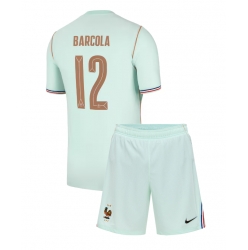 Strój piłkarski Francja Bradley Barcola #12 Koszulka Wyjazdowej dziecięce MŚ 2026 Krótki Rękaw (+ Krótkie spodenki)