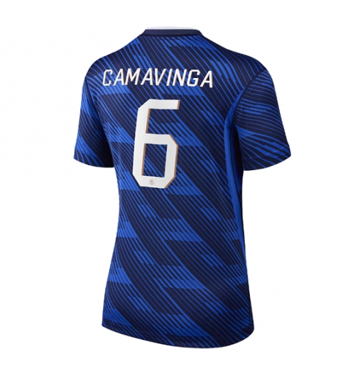 Strój piłkarski Francja Eduardo Camavinga #6 Koszulka Podstawowej damskie MŚ 2026 Krótki Rękaw Strój piłkarski Francja Eduardo Camavinga #6 Koszulka Podstawowej damskie MŚ 2026 Krótki Rękaw
