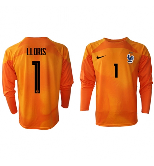 Strój piłkarski Francja Hugo Lloris #1 Bramkarskie Koszulka Podstawowej MŚ 2022 Długi Rękaw