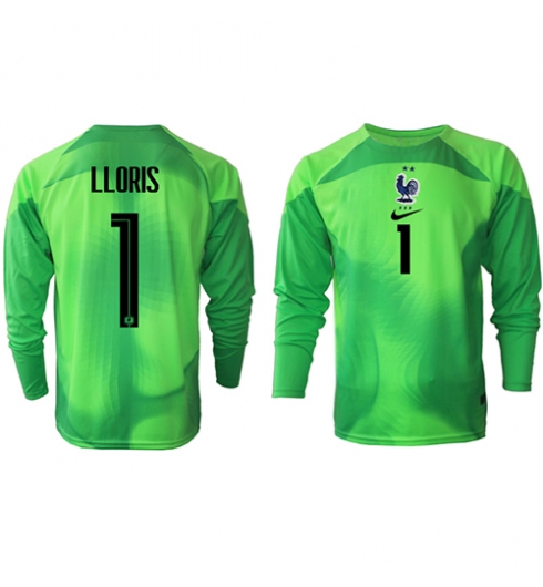 Strój piłkarski Francja Hugo Lloris #1 Bramkarskie Koszulka Wyjazdowej MŚ 2022 Długi Rękaw