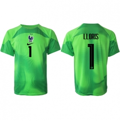 Strój piłkarski Francja Hugo Lloris #1 Bramkarskie Koszulka Wyjazdowej MŚ 2022 Krótki Rękaw